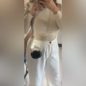 Elegant Black Quilted Bag with Gold Chain